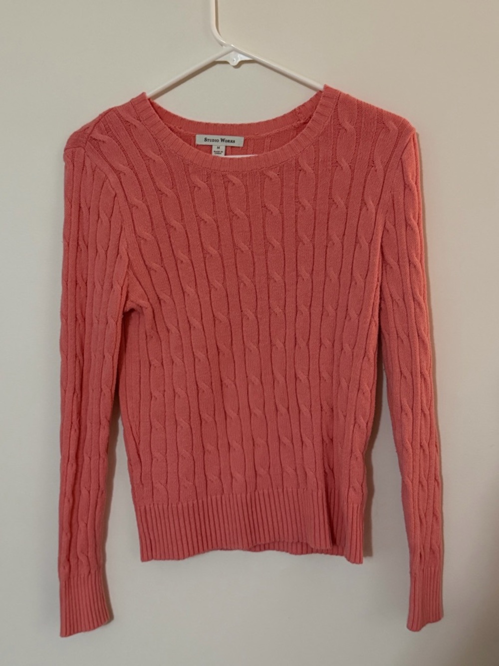 Studio Works Coral Cable Crewneck Sweater